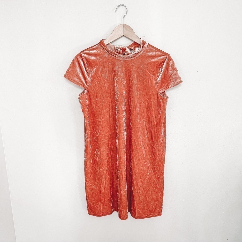 Madewell | Crushed velvet mock neck dress; size medium